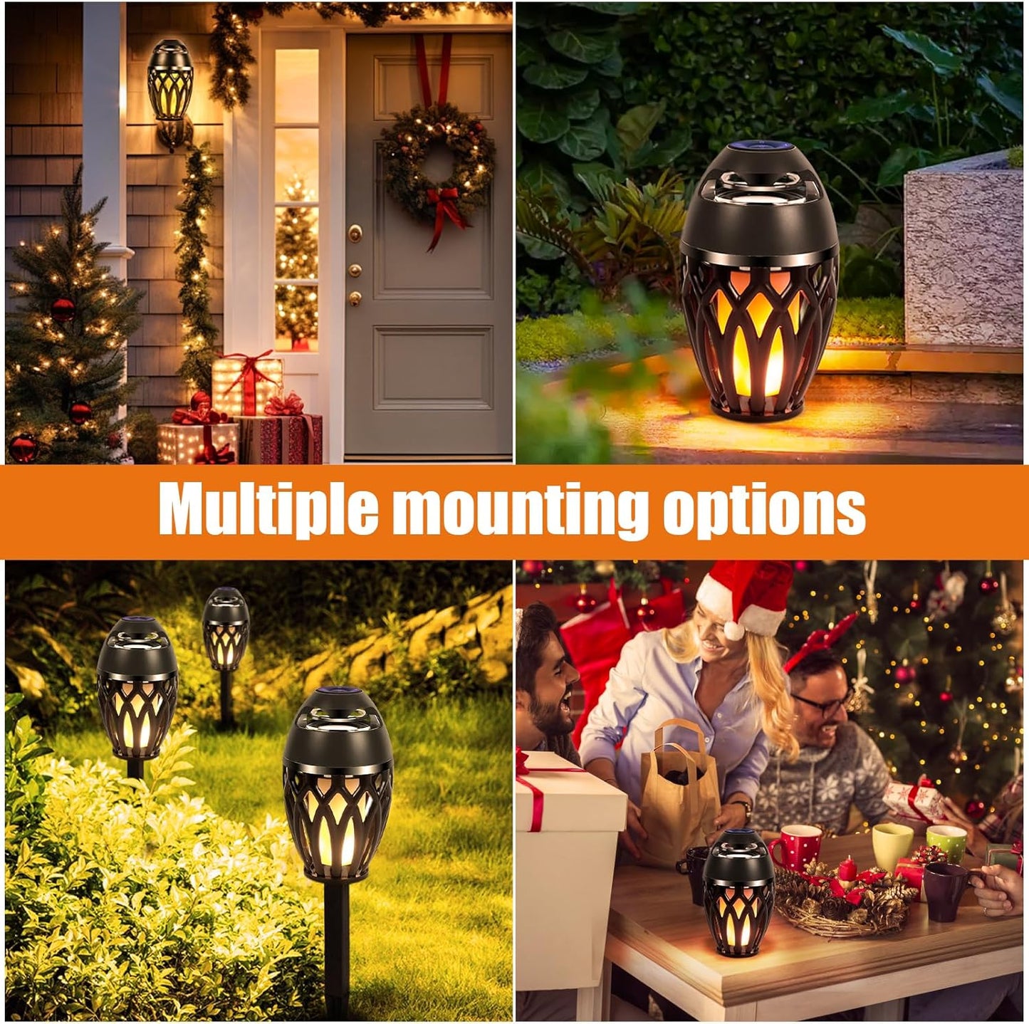 Outdoor Bluetooth Speakers, Wireless Speaker with LED Flame Speaker,Ipx5 Waterproof Design, Bluetooth 5.0 LED Flame Lamp for Outdoor Party, Camping and Desktop Decoration (Black)