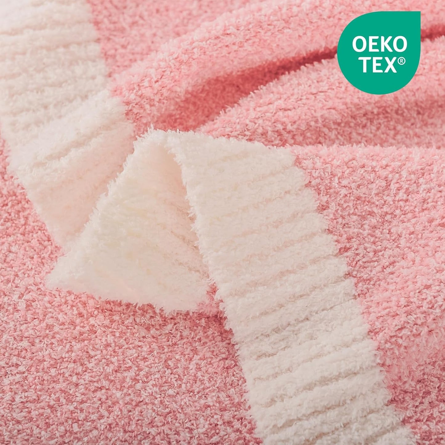 NEXHOME PRO Soft Blankets Pink Twin Size, Cozy Throw Blanket for Couch, Warm Reversible Knit Blanket for Women, Fuzzy Lightweight Throws for Sofa, Bed, Picnic, Heather Hot Pink, 60 x 80 inches