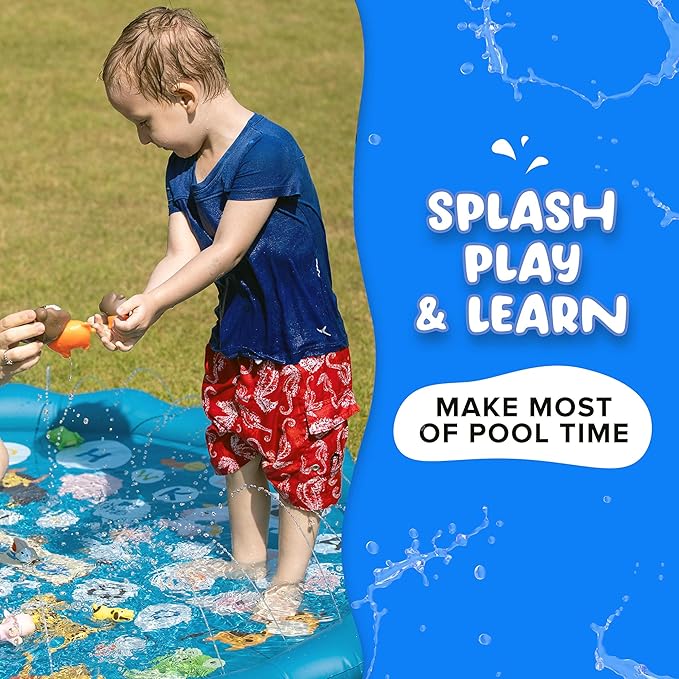 SplashEZ Animals Bath Toys for Toddlers, Mold Free Bath Toys for Kids, No Hole for Water Soft Durable Elephant Play Set for Bathtub, Pool, Shower Boys & Girls, No Mold, Ages 0-1-3-4-5-6-8