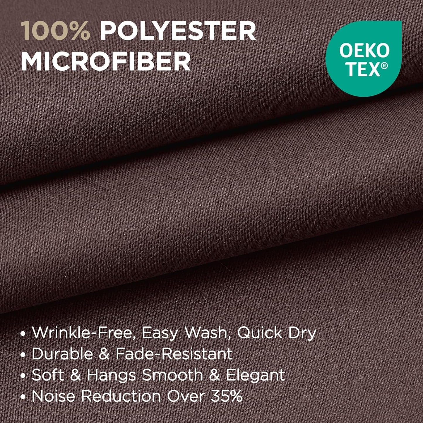 Joydeco Blackout Curtains 45 Inch Length 2 Panels Set, Thermal Insulated Long Curtains& Drapes 2 Burg, Room Darkening Grommet Drapes for Living Room Bedroom Window (W52 x L45 Inch, Chocolate)