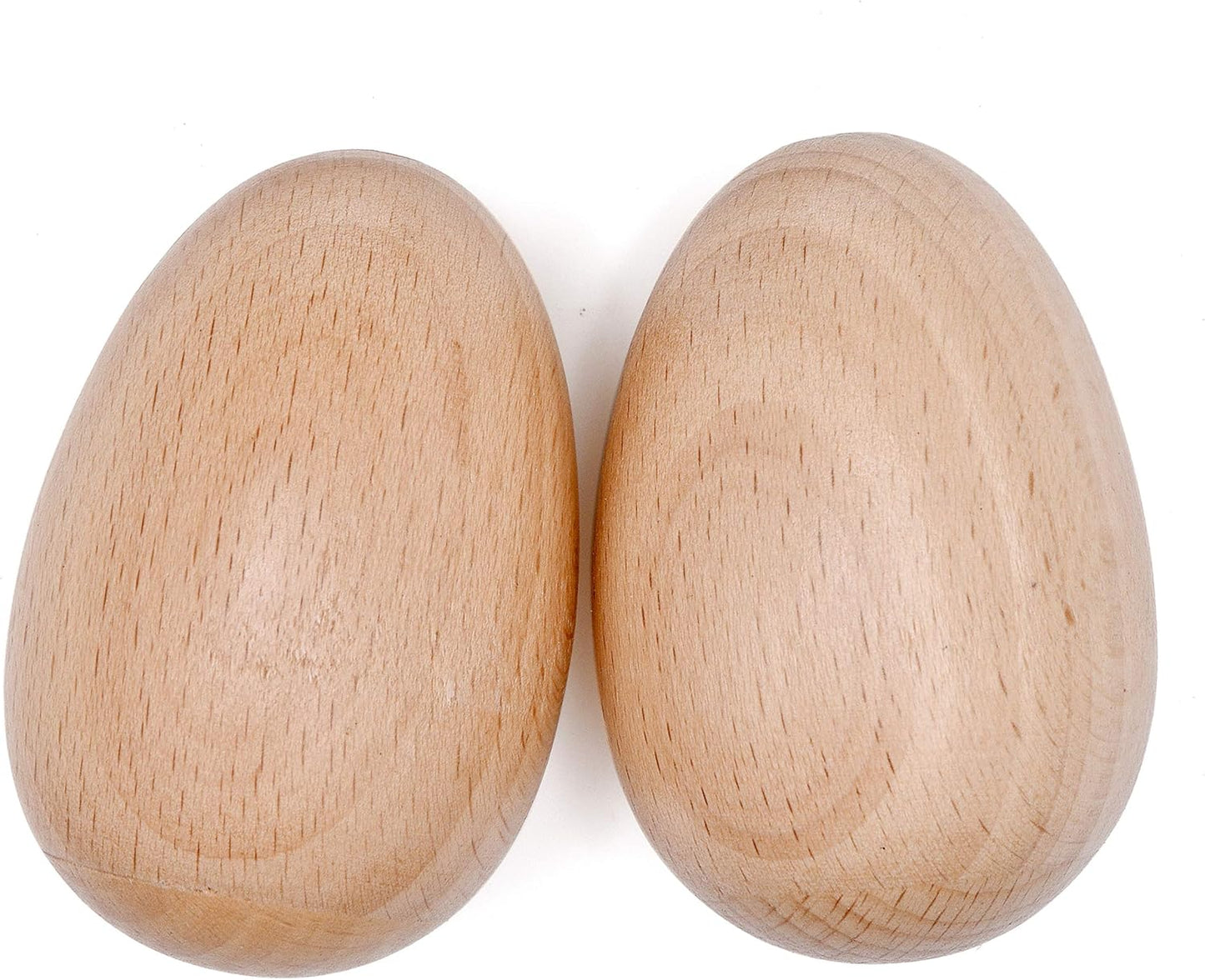 4 Pcs Musical Hand Percussion Instrument Set, Includes 1 Pair 8 Inch Rhythm Sticks Wood Claves and 1 Pair Wood Egg Shakers for Kids