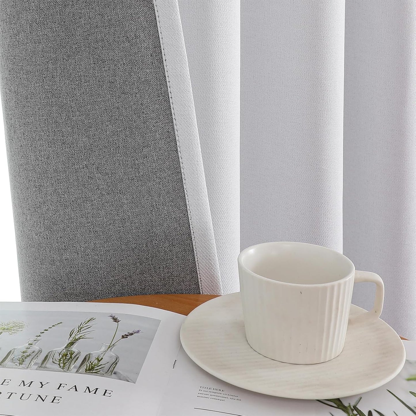 Joydeco 100% Blackout Curtains 72 Inches Long 2 Panels Set, Thermal Insulated Long Curtains& Drapes 2 Burg, Room Darkening Drapes for Bedroom Living Room Window (Pure White, W52 x L72 Inch)