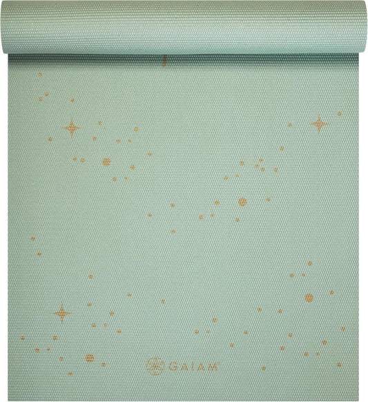 Gaiam Yoga Mat - Premium 6mm Print Extra Thick Non Slip Exercise & Fitness Mat for All Types of Yoga, Pilates & Floor Workouts (68"L x 24"W x 6mm Thick)