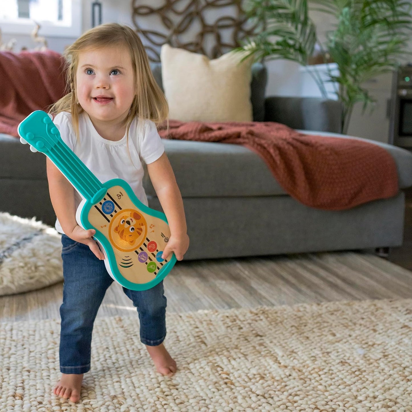 Baby Einstein Sing & Strum Magic Touch Ukulele Wooden Musical Toy, Ages 6 Months+, Multicolored