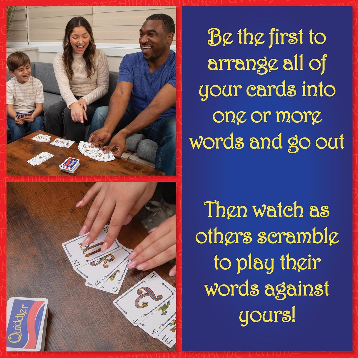 Quiddler Card Games for Kids - Playing Cards Word Games, Deck of Cards, Fun Family Games for Kids and Adults, Game Night, Travel Games, Multi-Player, Ages 8+