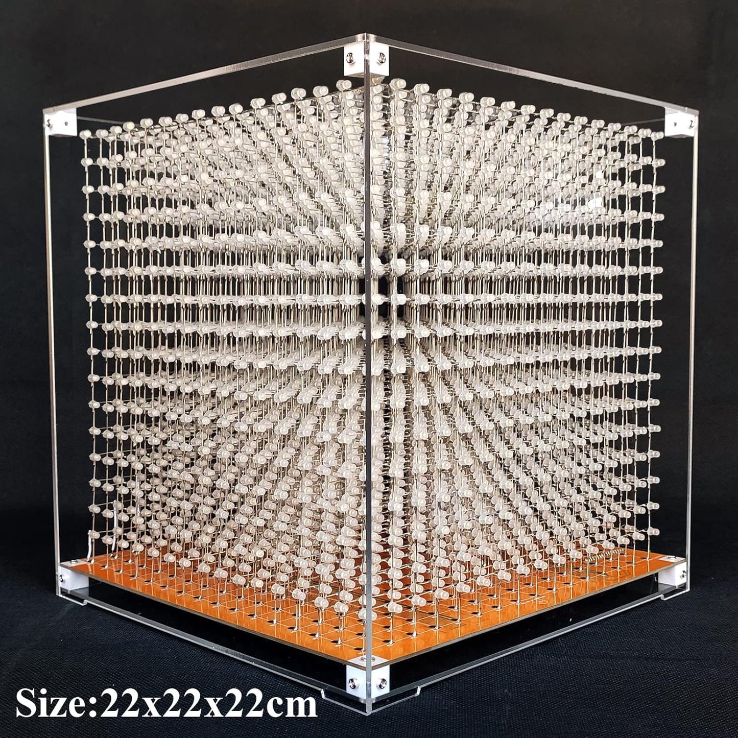 MINI 3D Led Cube DIY Electronics Kit Soldering Project Kit (3D16MINI-CASE-6PS)