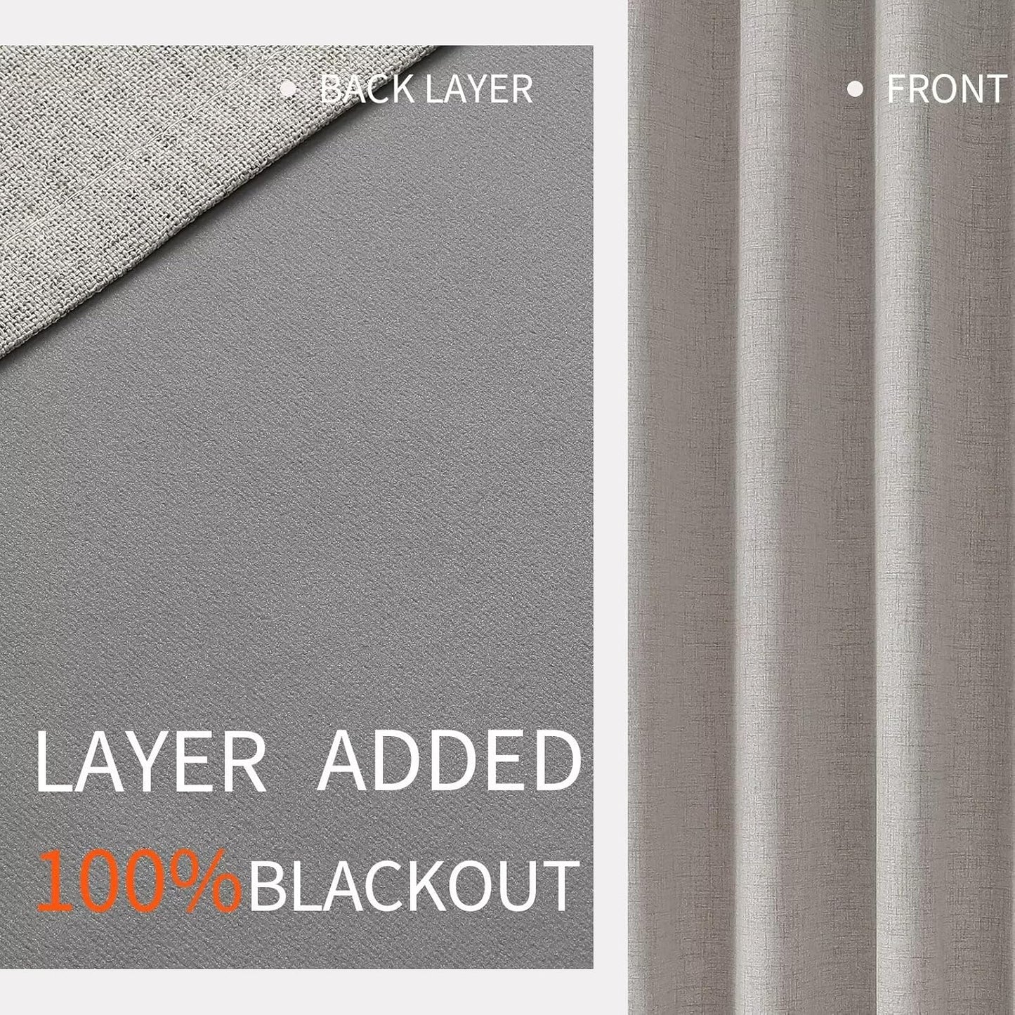 Joydeco Blackout Room Divider Curtains, Extra Wide Sliding Door Drapes Living Room Curtains, Greyish White 1 Panel 100W x 108L Inch Patio Door Drapes for Room Privacy