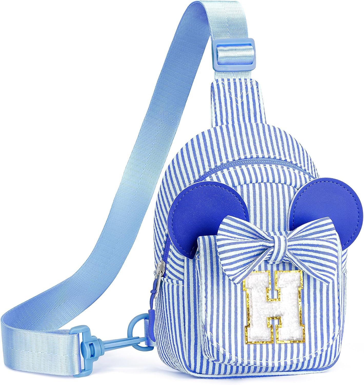 Birthday Gifts for Girls, 3 4 5 6 7 8 9 Year Old Girl Birthday Gift Blue Small Initial Crossbody Bag Fanny Pack for Kids Belt Bag Personalized Gifts for Daughter Sister (Blue H)