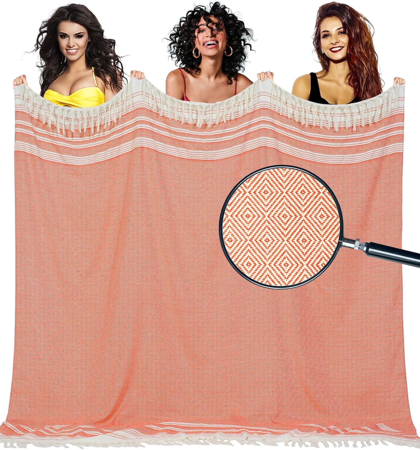 Oversized Turkish Beach Towel Blanket Cotton Giant XL Sandproof Towels Huge Linen XXL Extra Large Big Throw Quilt Blankets for Adults Cloud Travel Camping Glamping Accessories Essentials