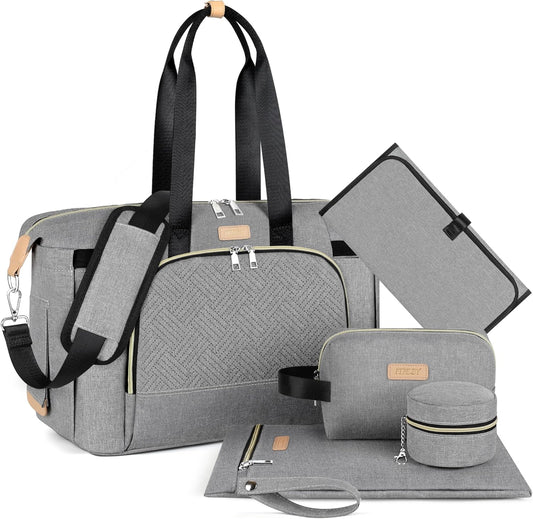 ITIEZY Diaper Bag Tote for Baby - Large Mommy Bag with Portable Changing Pad Pacifier Case, Hospital Bags Travel Baby Bag