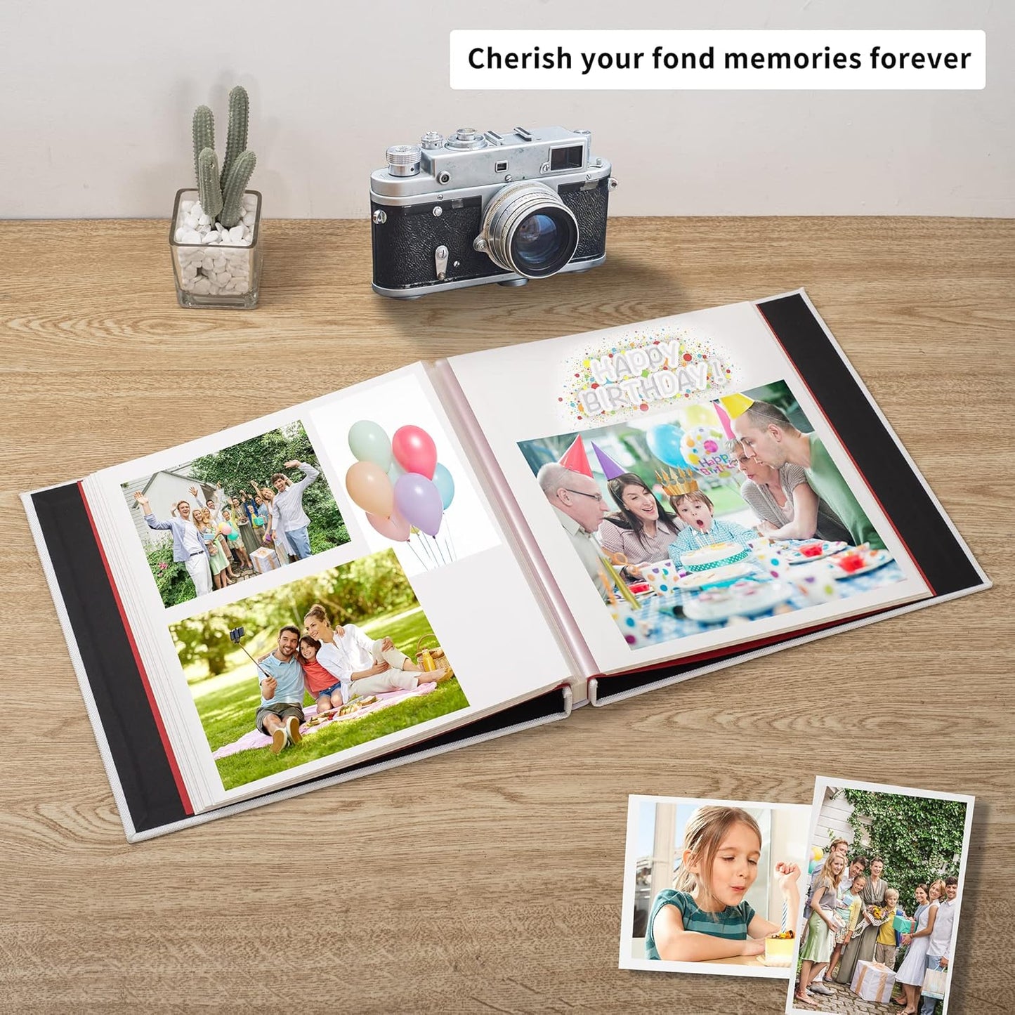 Photo Album Self Adhesive Scrapbook Album for 4×6 Pictures DIY Magnetic Linen Cover Album 15 Sheets/30 Blank Pages for Family Wedding, Birthday, Christmas, Anniversary (White)
