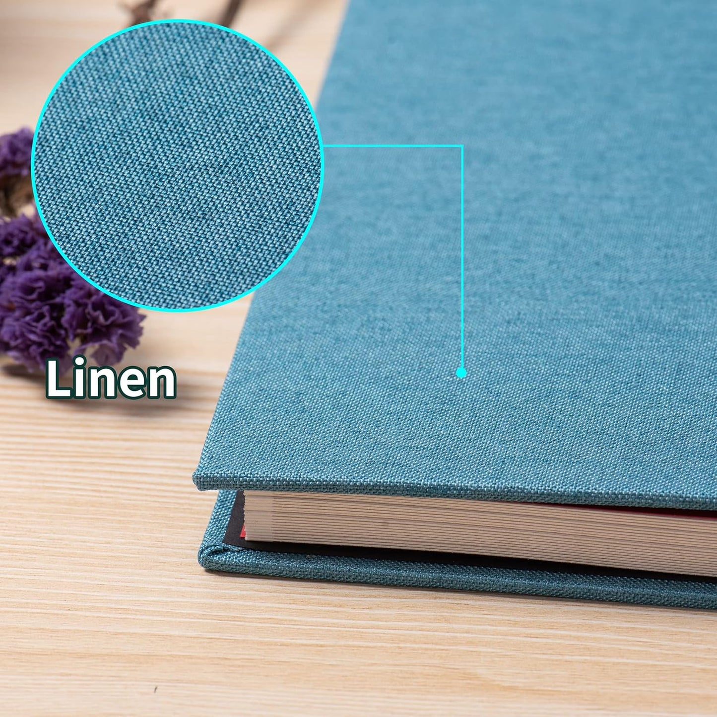 Photo Album Self Adhesive Scrapbook Album for 4Ã—6 Pictures DIY Magnetic Linen Cover Album 30 Blank Pages Great Gift for Family, Wedding, Birthday, Christmas, Anniversary(Sky Blue)