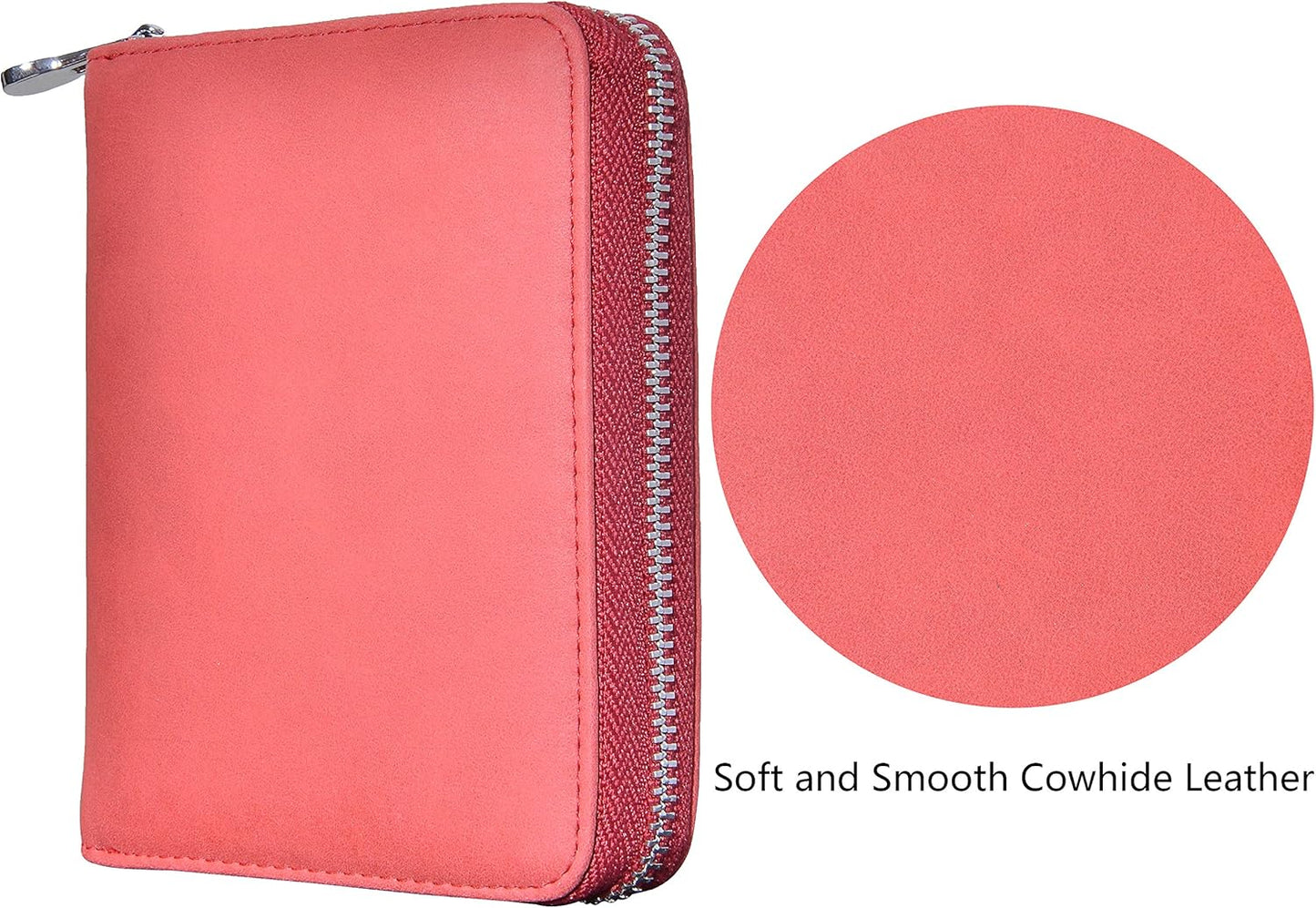 Easyoulife Genuine Leather Credit Card Holder Case RFID Travel Passport Wallet