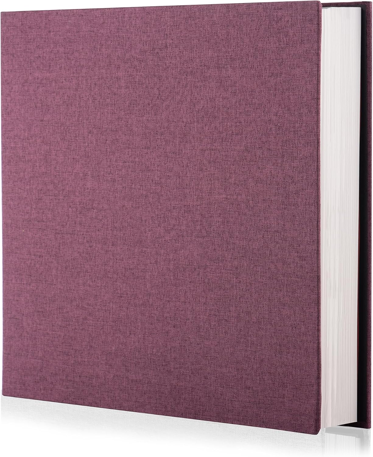 Photo Album Self Adhesive Scrapbook Album for 4×6 Pictures DIY Magnetic Linen Cover Album 15 Sheets/30 Blank Pages for Family Wedding, Birthday, Christmas, Anniversary (Purple)
