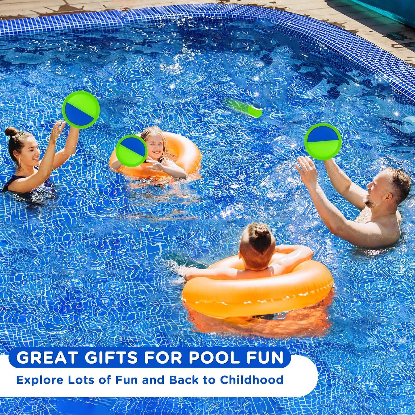 Ayeboovi Toss and Catch Ball Set Outdoor Yard Beach Pool Toys Games for Kids Family Sports 8 Paddles 4 Balls for Toddlers Boys Girls Ages 3-12 Boys Girls Birthday Gift