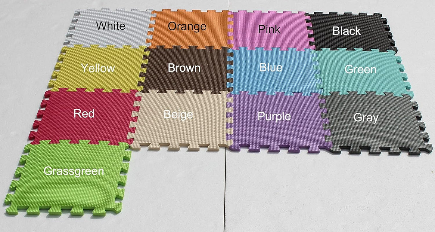 YIMINYUER® 25 Tiles (30cm×30cm×1cm Each Tile) Baby Soft Puzzle Play Mats, Kids Thick EVA Foam Floor, Toddlers & Children's Soft Interlocking Mat R04G301025
