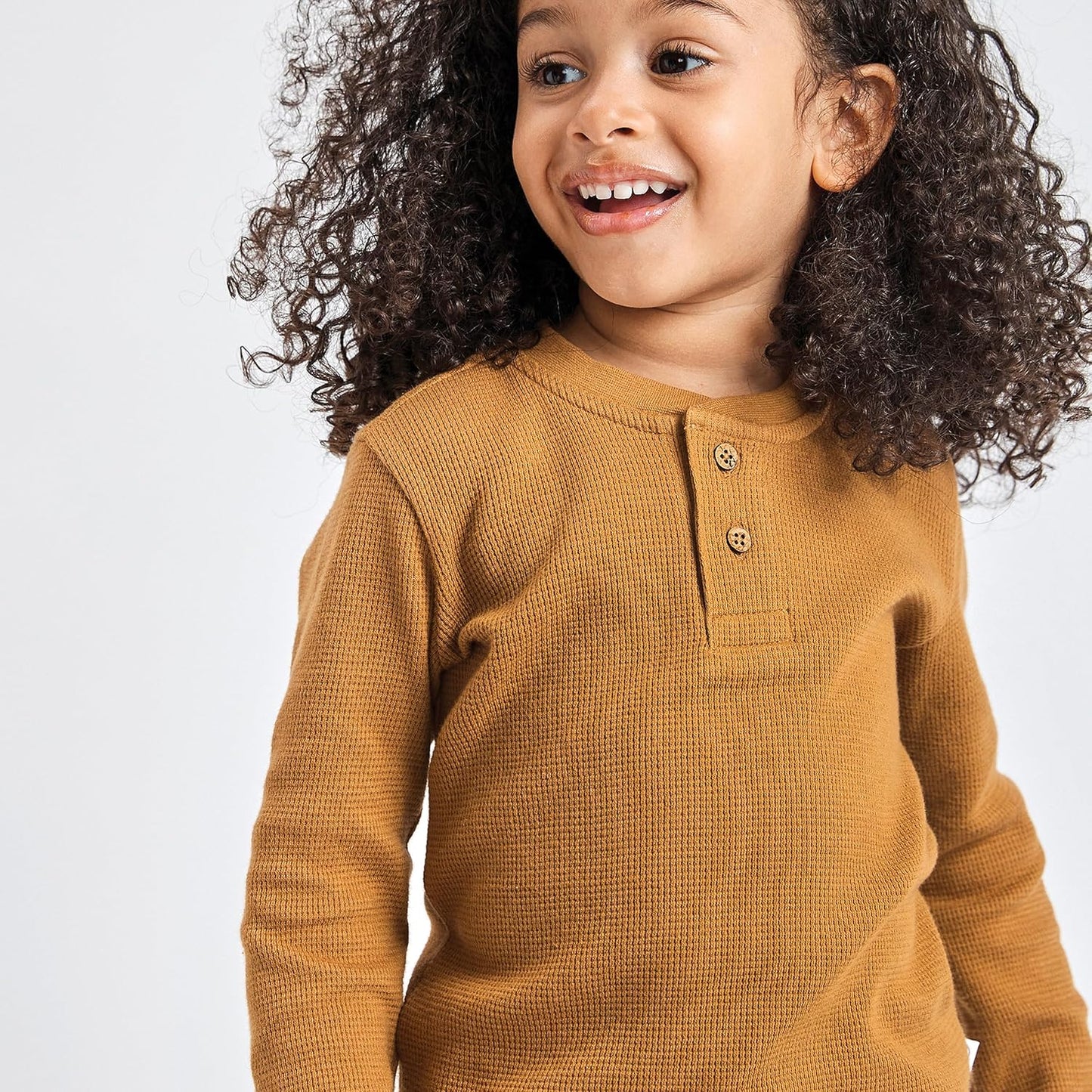 HonestBaby 5-pack Waffle Henley Long Sleeve Shirts 100% Organic Cotton for Infant Baby and Toddler Boys, Unisex