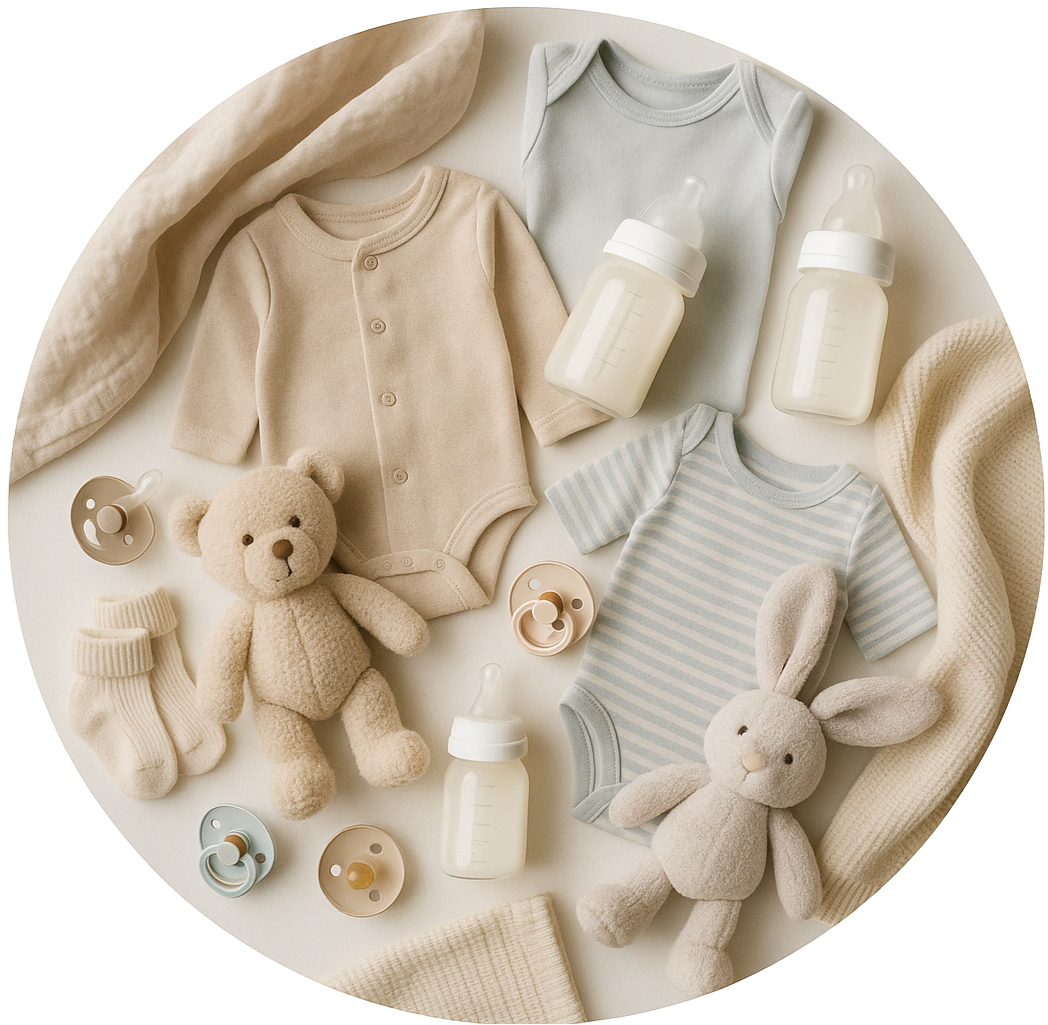 circle photo of baby products and make it a real photo